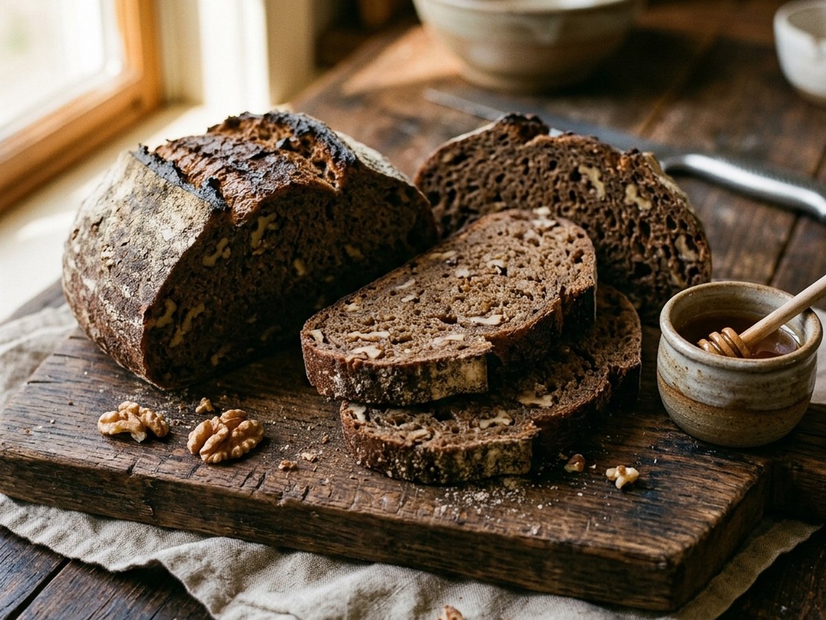 Pan de centeno y nueces